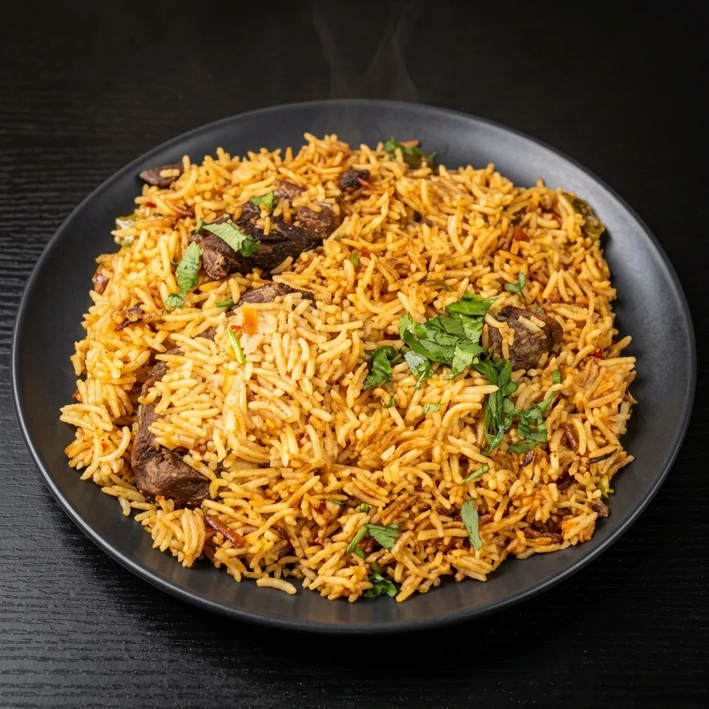 Aromatic chicken biryani with biryani masala at Afghan Chatkhara Restaurant, Castleridge Calgary