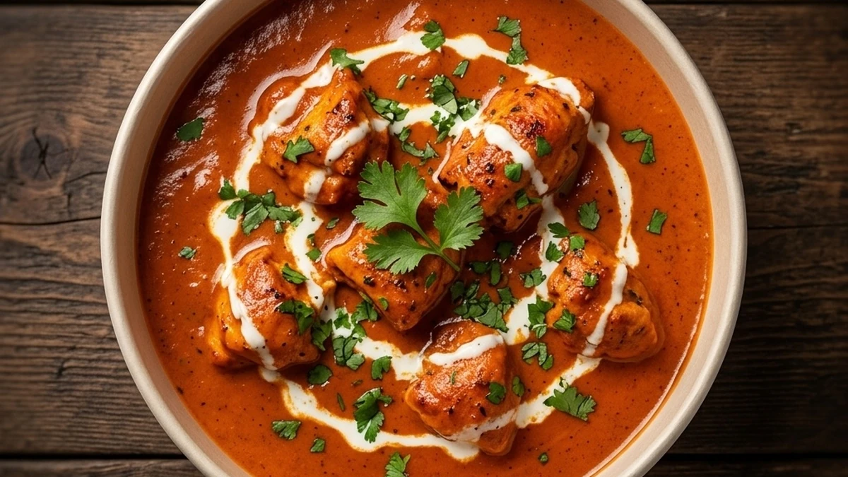 Butter chicken in creamy tomato sauce at Afghan Chatkhara Restaurant, Calgary NE