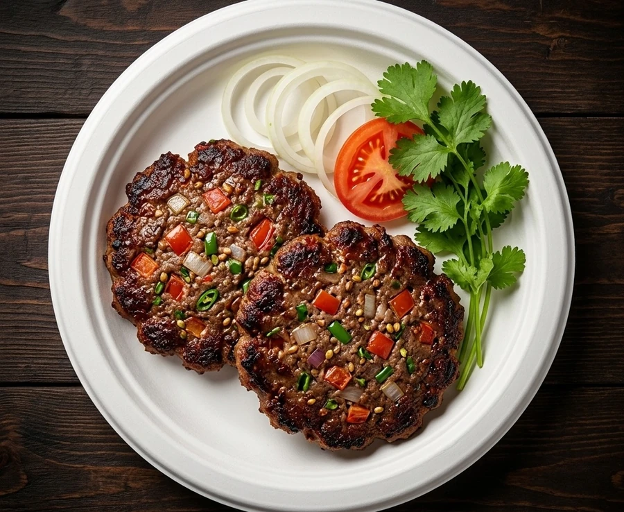 Peshawari chapli kebab at Afghan Chatkhara Restaurant, Castleridge, Calgary