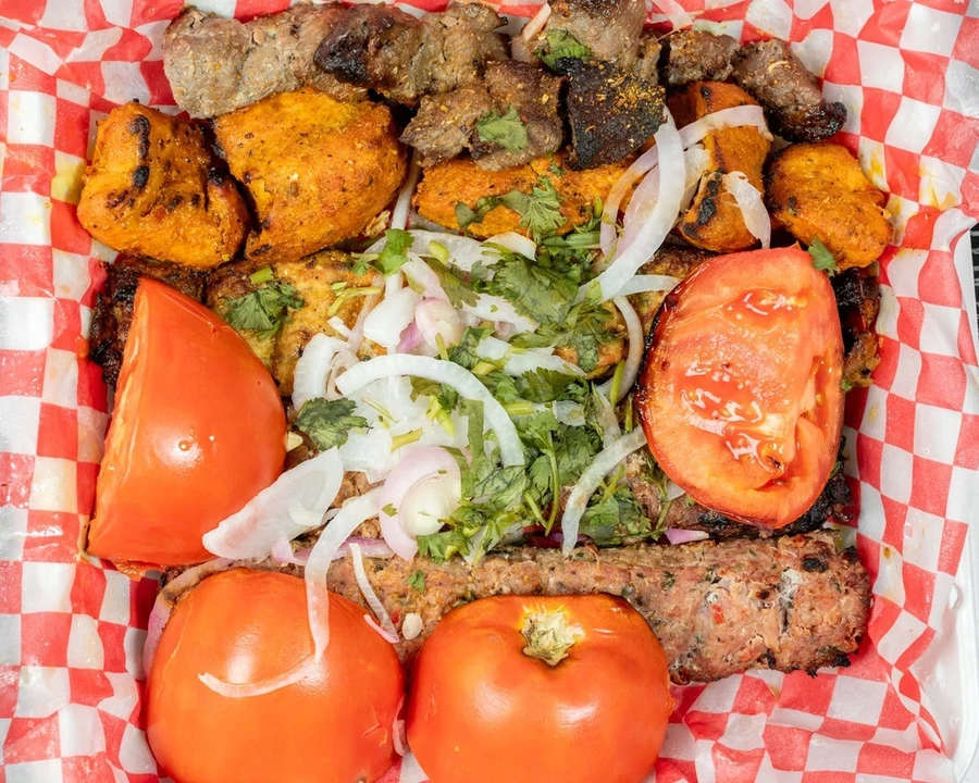 Mixed kebab platter at Afghan Chatkhara Restaurant, Castleridge, Calgary NE